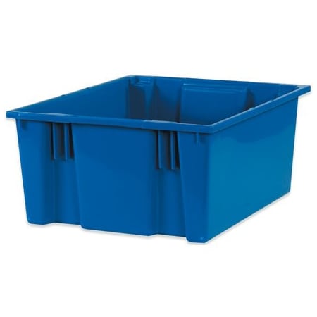 Stack & Nest Storage Container, 15 gal, 23-1/2 in L x 19-1/2 in W x 10 in H, Blue, Polyethylene